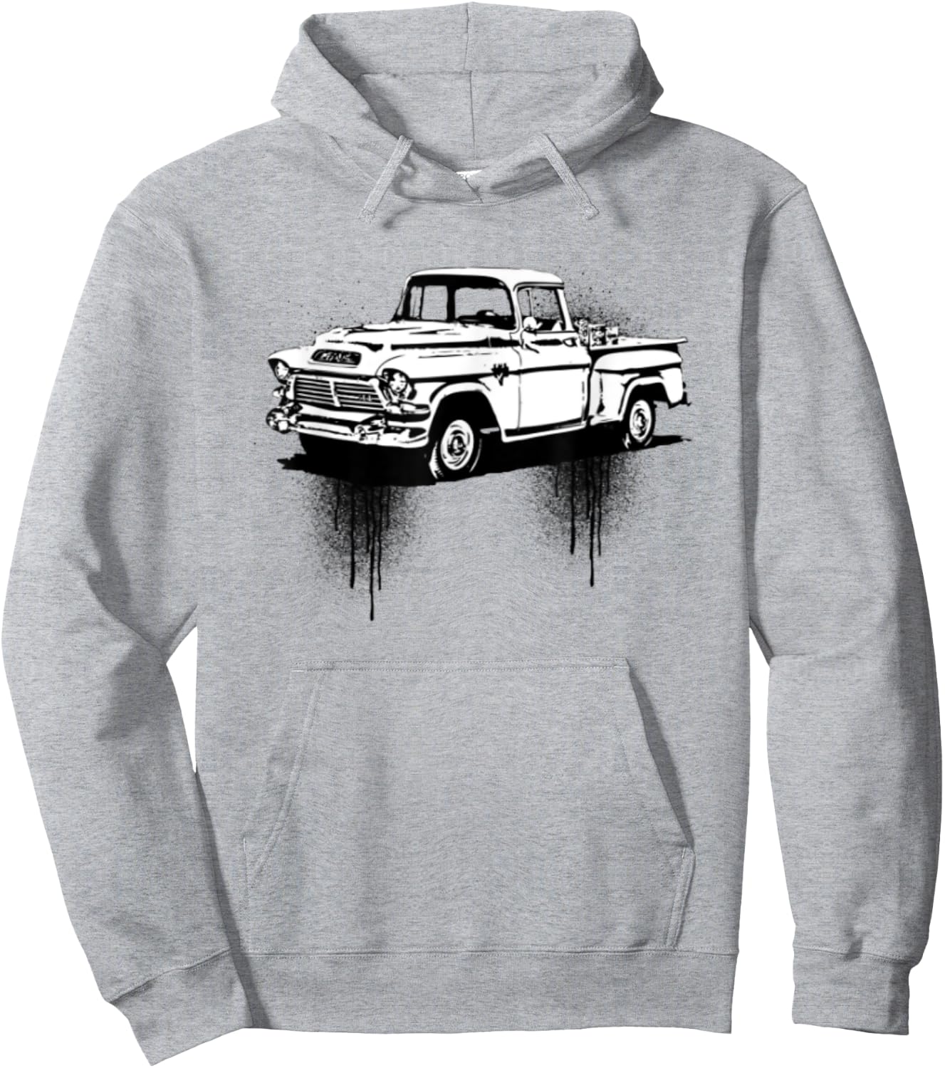 Vintage Retro Antique Farm Pick Up Truck Hoodie - Hoodie | Ash