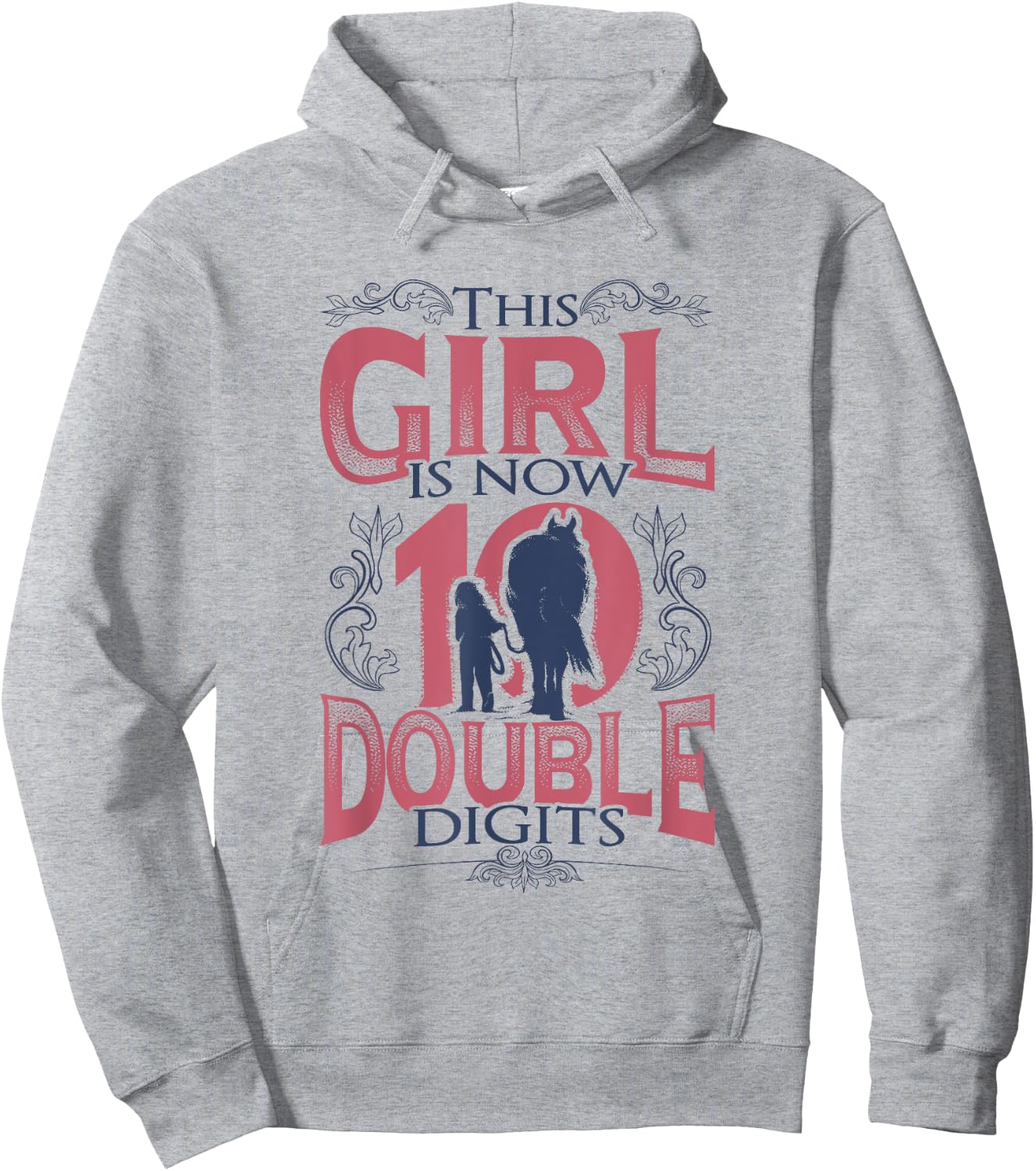 Horse Birthday Girl 10th Birthday Hoodie - Hoodie | Ash