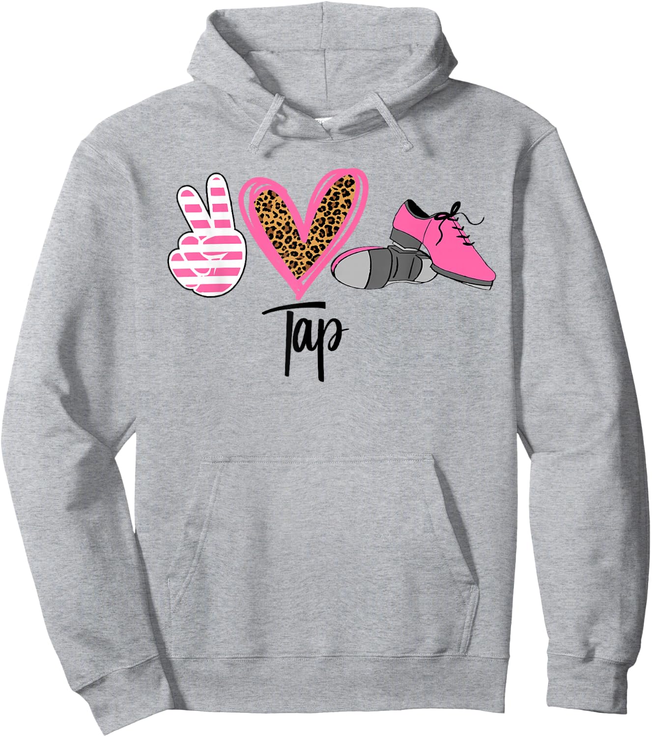 Peace Love Tap Tap Dance Shoes Pink Hoodie - Hoodie | Ash
