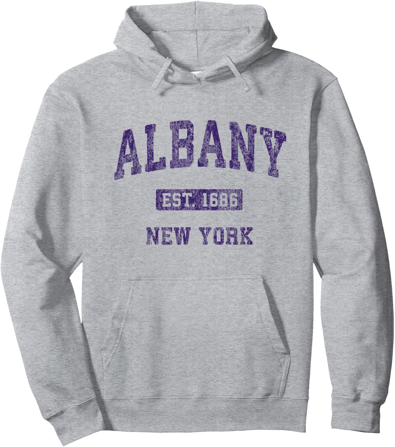 Albany New York Vintage Athletic Sports Design Hoodie - Hoodie | Ash