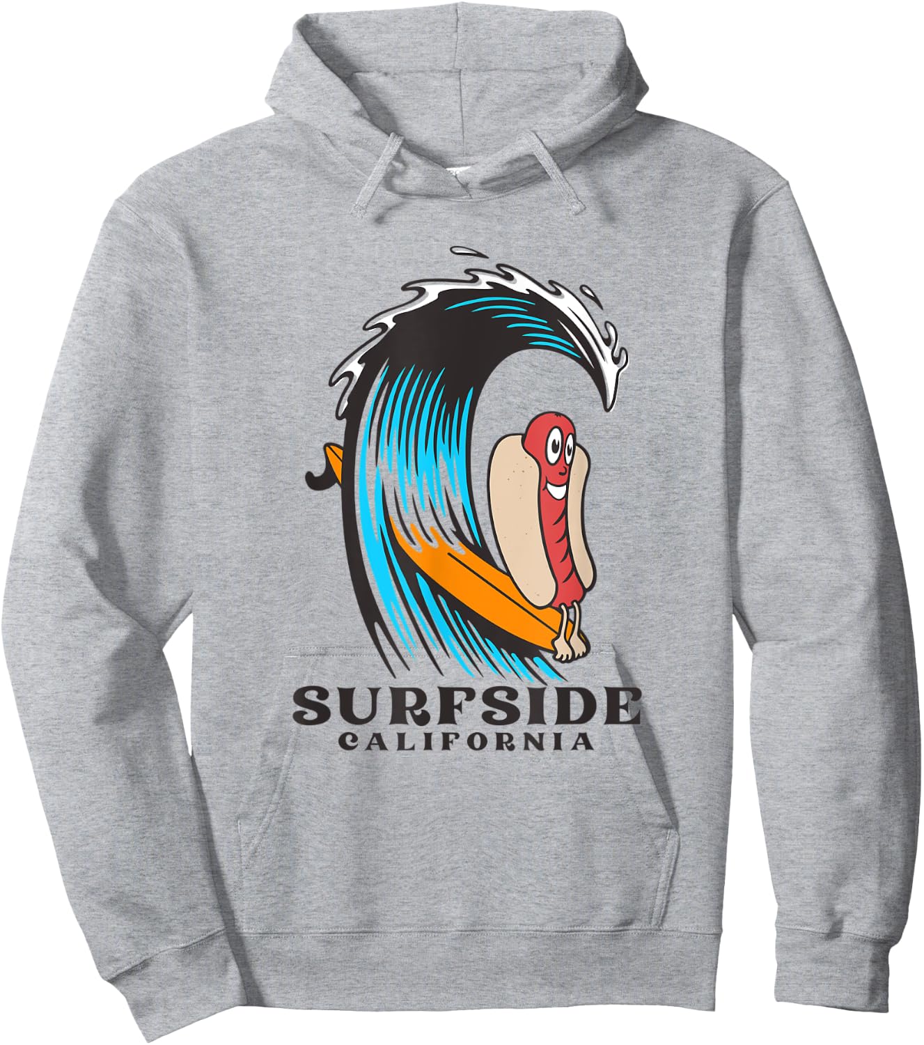 Surfside California Surfing Hot Dog Women Kids Hoodie - Hoodie | Ash