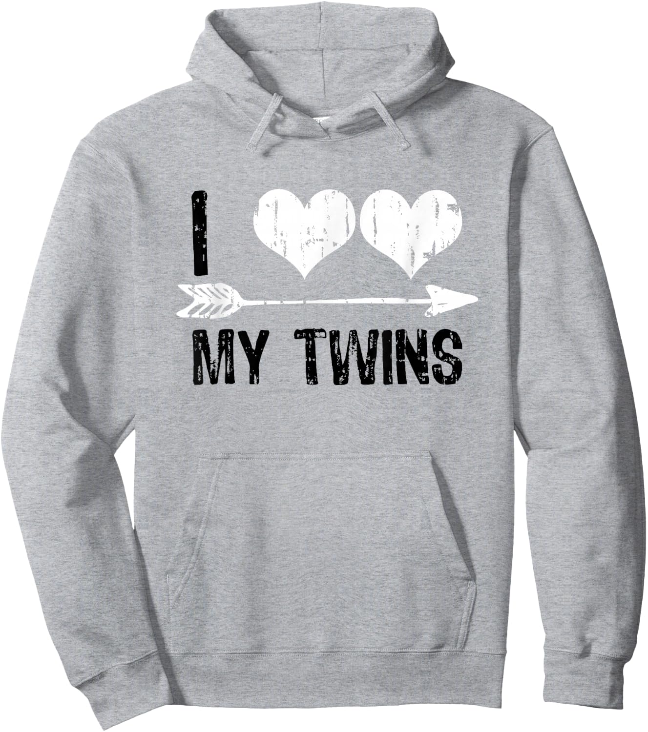I Heart My Twins Valentine's Day Hoodie - Hoodie | Ash
