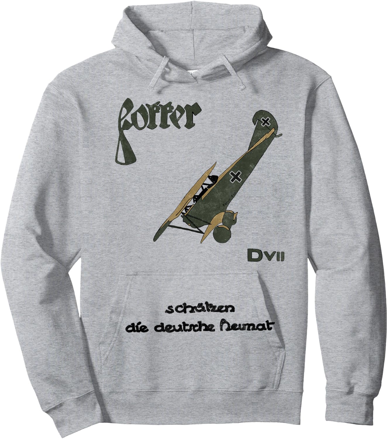 Fokker D.II WW1 German Biplane Airplane Vintage Hoodie - Hoodie | Ash
