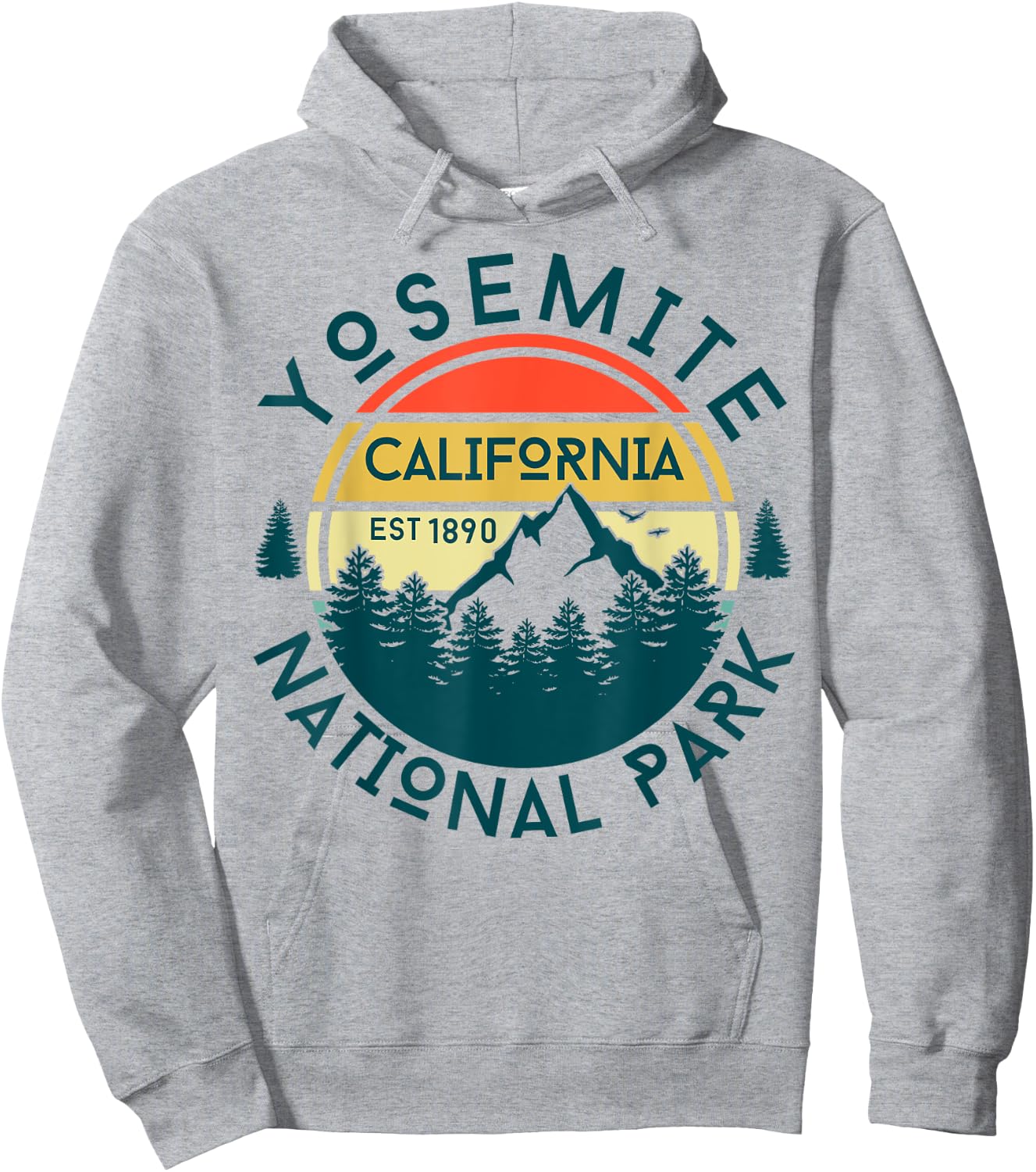 Yosemite National Park California Nature Hiking Hoodie - Hoodie | Ash