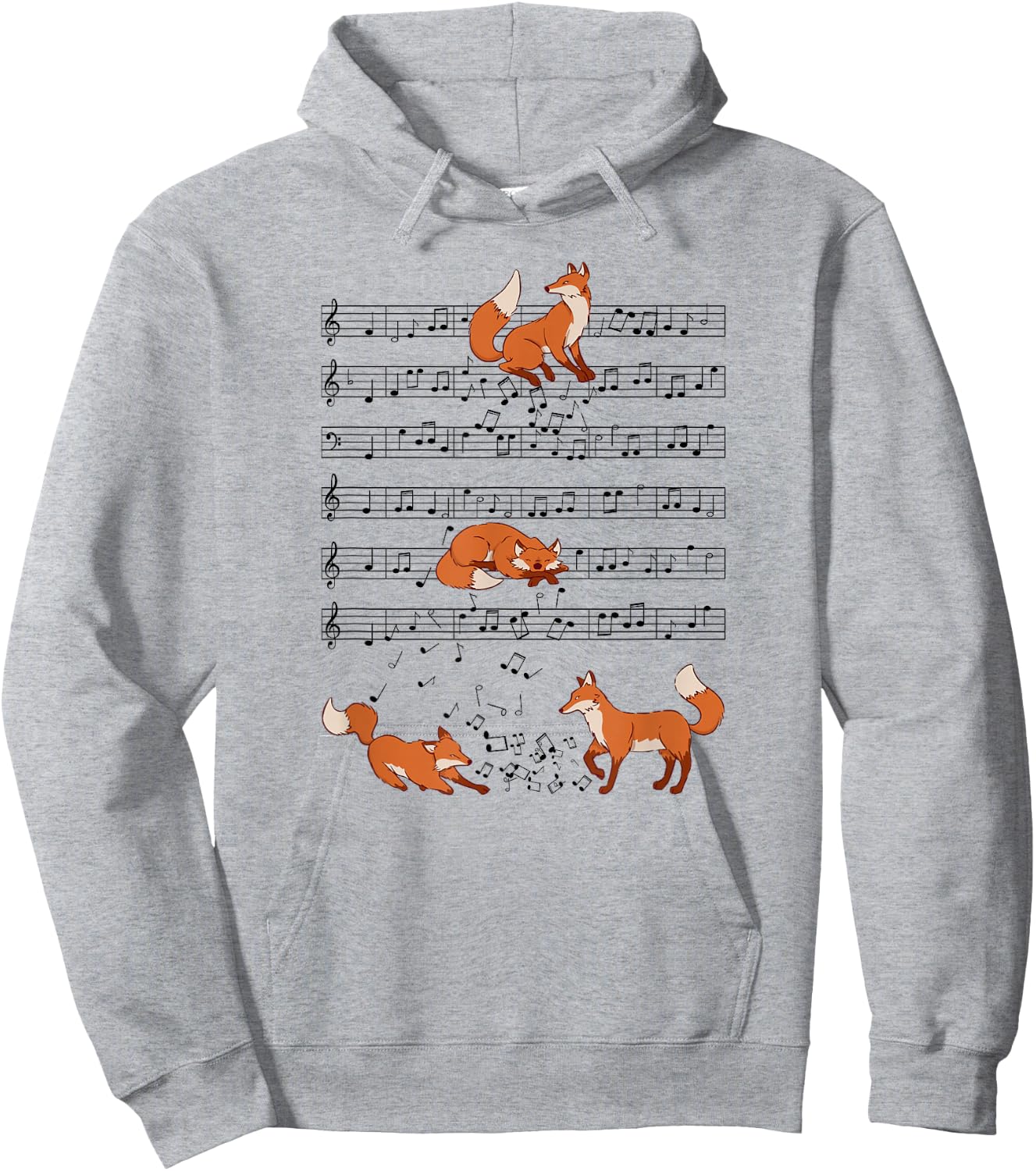 Music fox Musician animal Hoodie - Hoodie | Ash