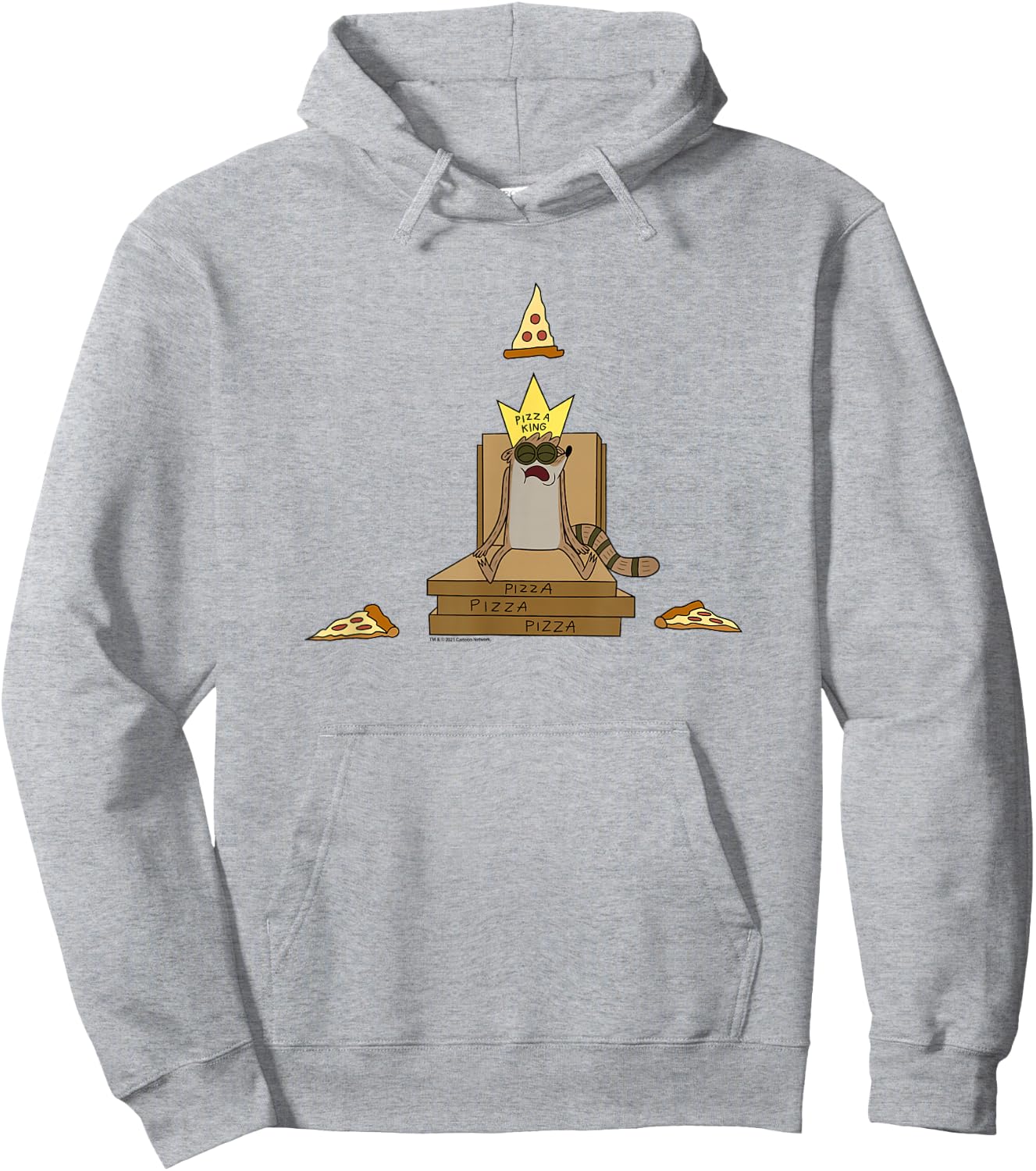 Regular Show Pizza King Rigby Hoodie - Hoodie | Ash