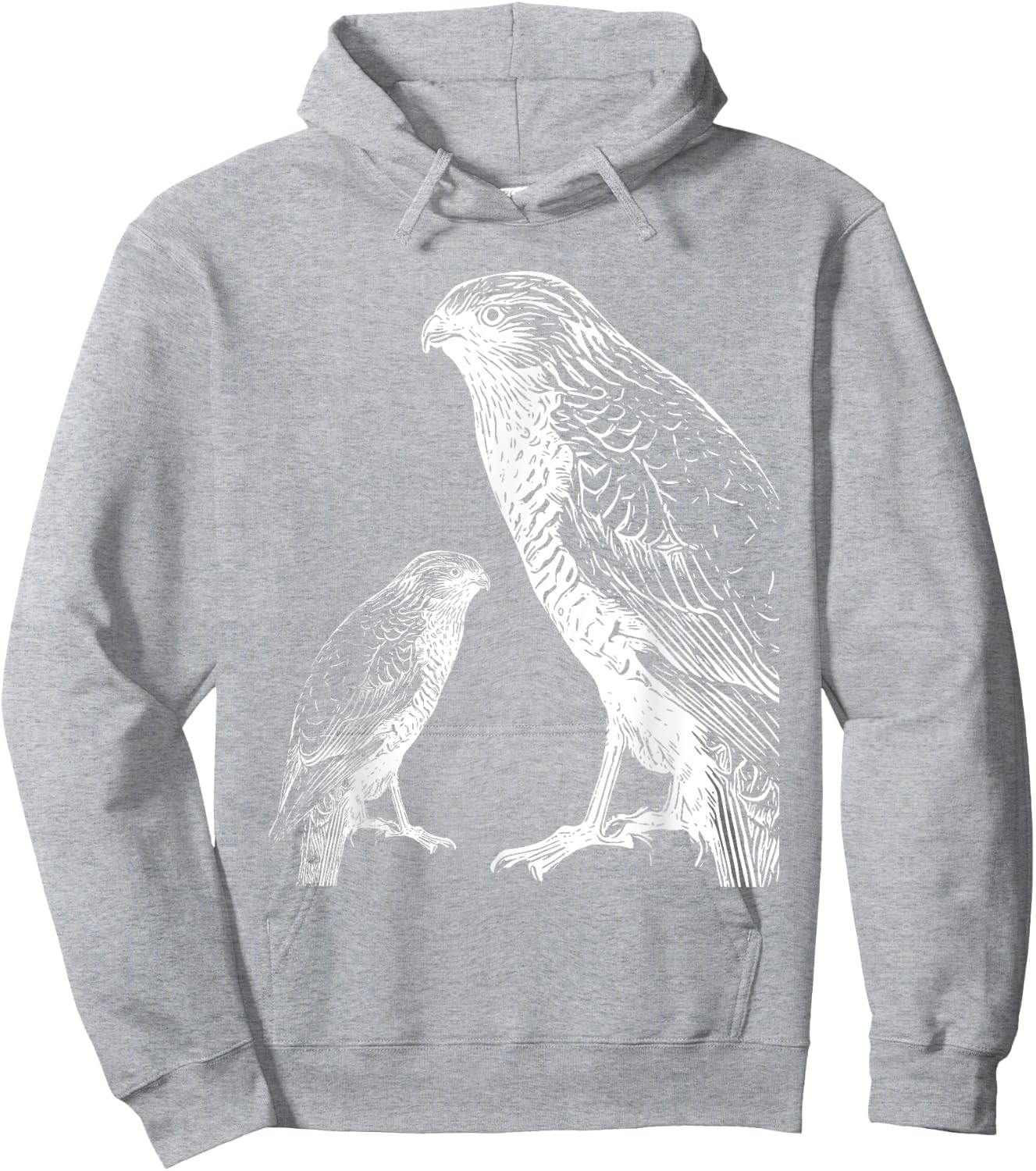 Falcon Bird of Prey Illustration Hawk Hoodie - Hoodie | Ash