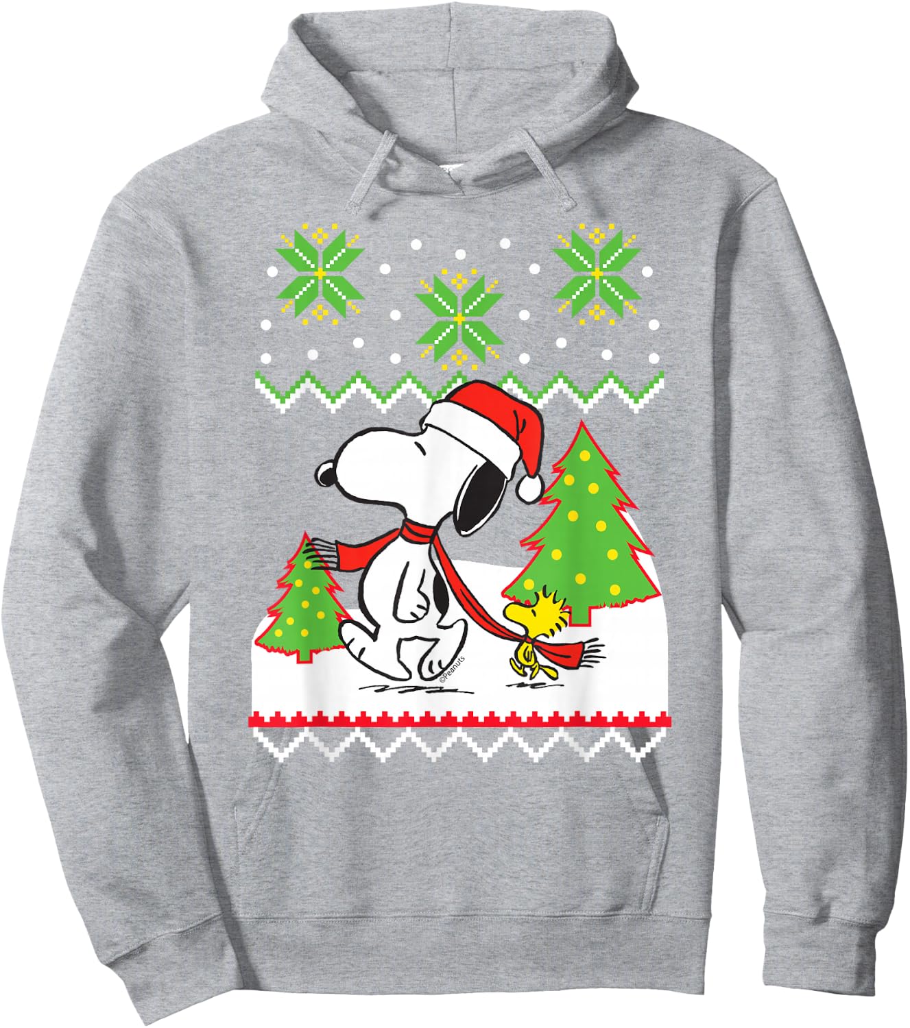 Peanuts Santa Snoopy Hoodie - Hoodie | Ash