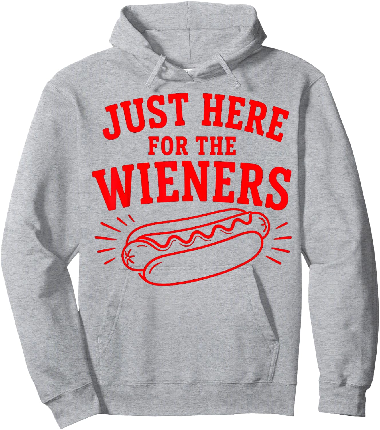 Just Here for The Wieners, Hot Dog 4th of July Hoodie - Hoodie | Ash