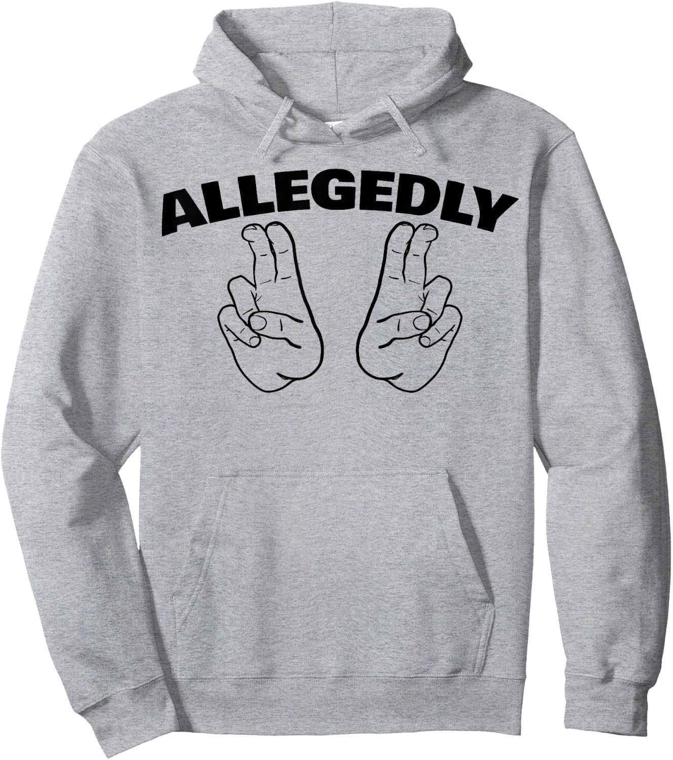 Allegedly Funny Sarcastic hand Air Quote Hoodie - Hoodie | Ash