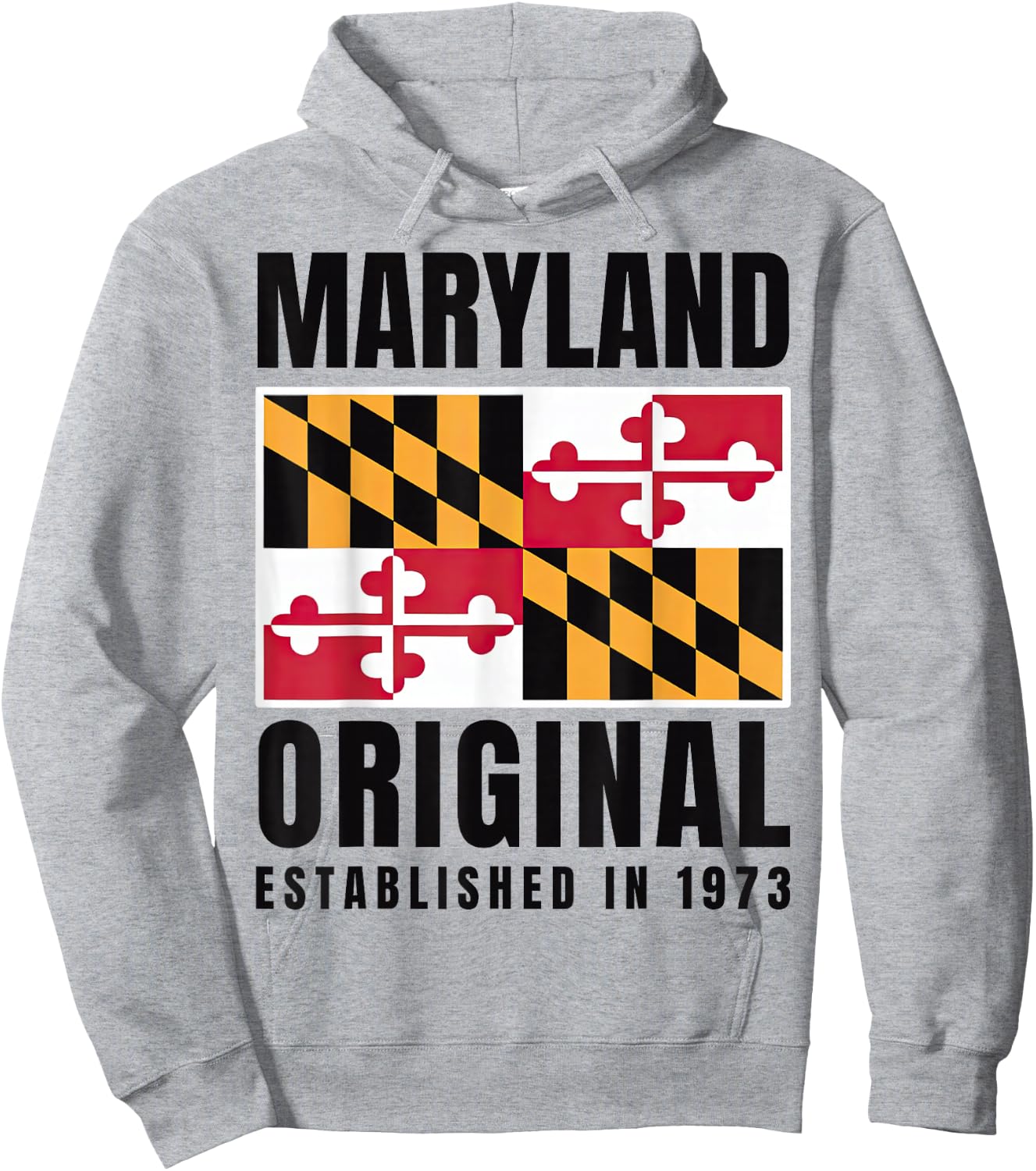 Maryland Original 1973 Md State Flag Hoodie - Hoodie | Ash