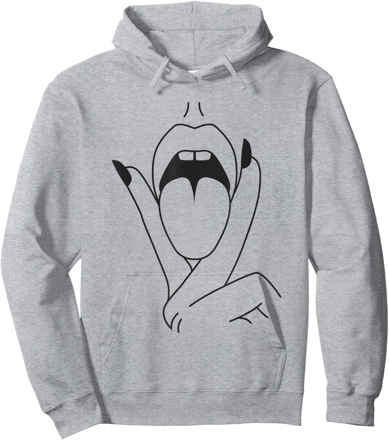 Lips Tongue Sexy Mouth Kiss Women Hoodie - Hoodie | Ash
