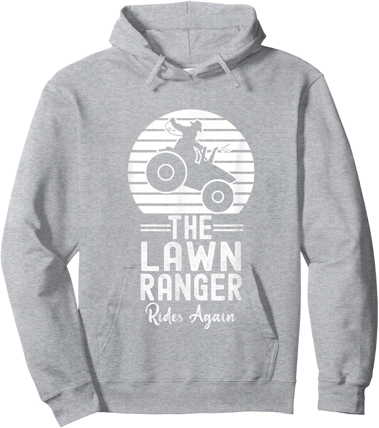 The Lawn Ranger Rides Again Funny Lawn Mowing Hoodie - Hoodie | Ash