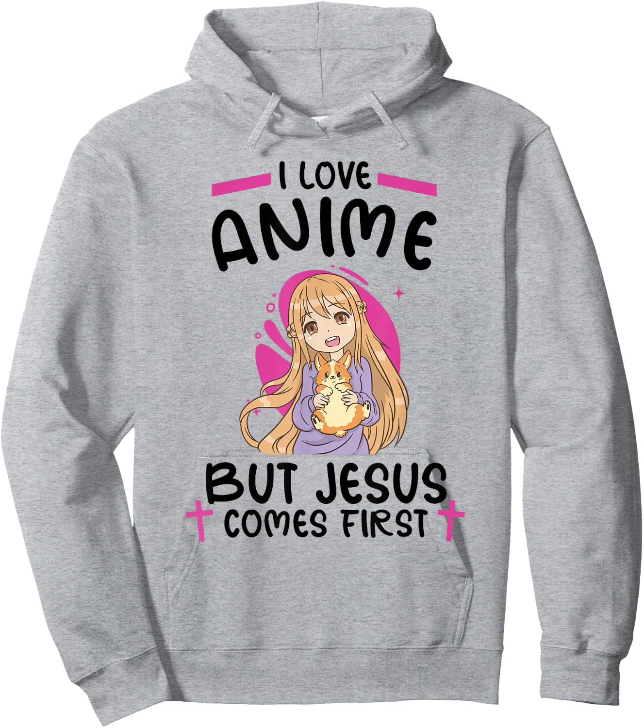 I Love Anime but Jesus Comes First Hoodie - Hoodie | Ash