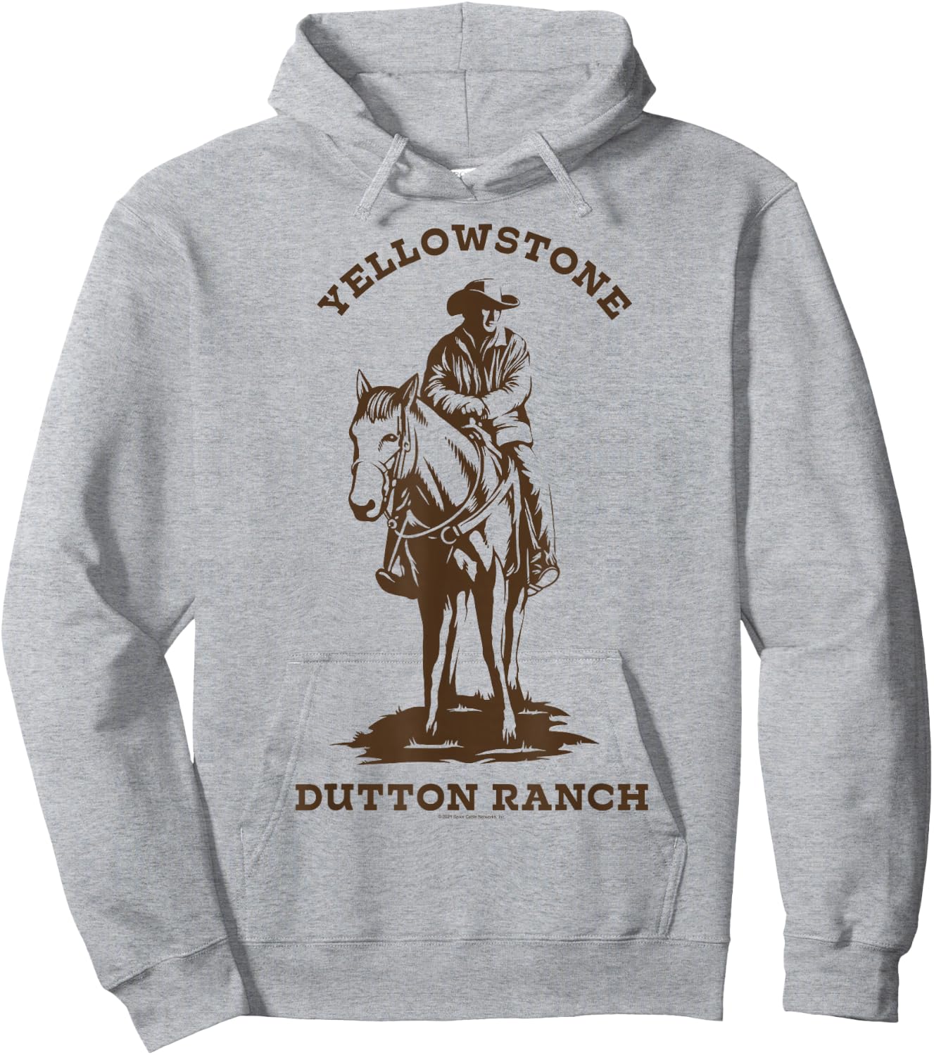 Yellowstone Dutton Ranch Cowboy Western Logo Hoodie - Hoodie | Ash