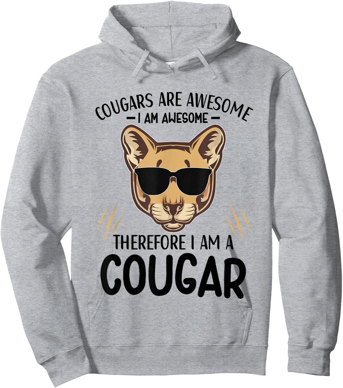 Cougars Are Awesome Cougar Lover Animal Hoodie - Hoodie | Ash