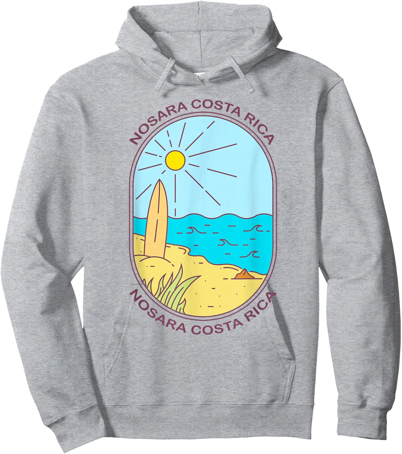Nosara Costa Rica Beach Surfing Hoodie - Hoodie | Ash