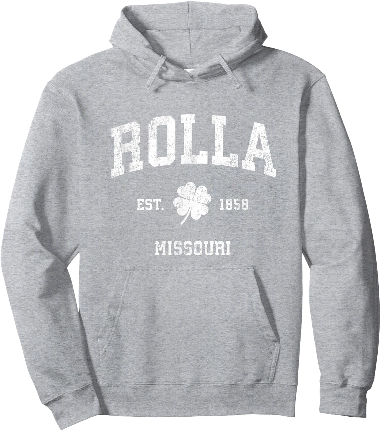 Rolla Missouri Vintage Shamrock Sports Hoodie - Hoodie | Ash