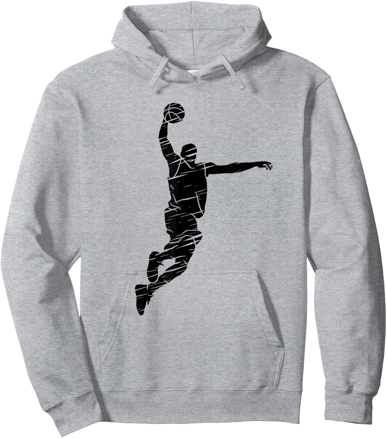 Basketball Player Retro Lines Hoodie - Hoodie | Ash