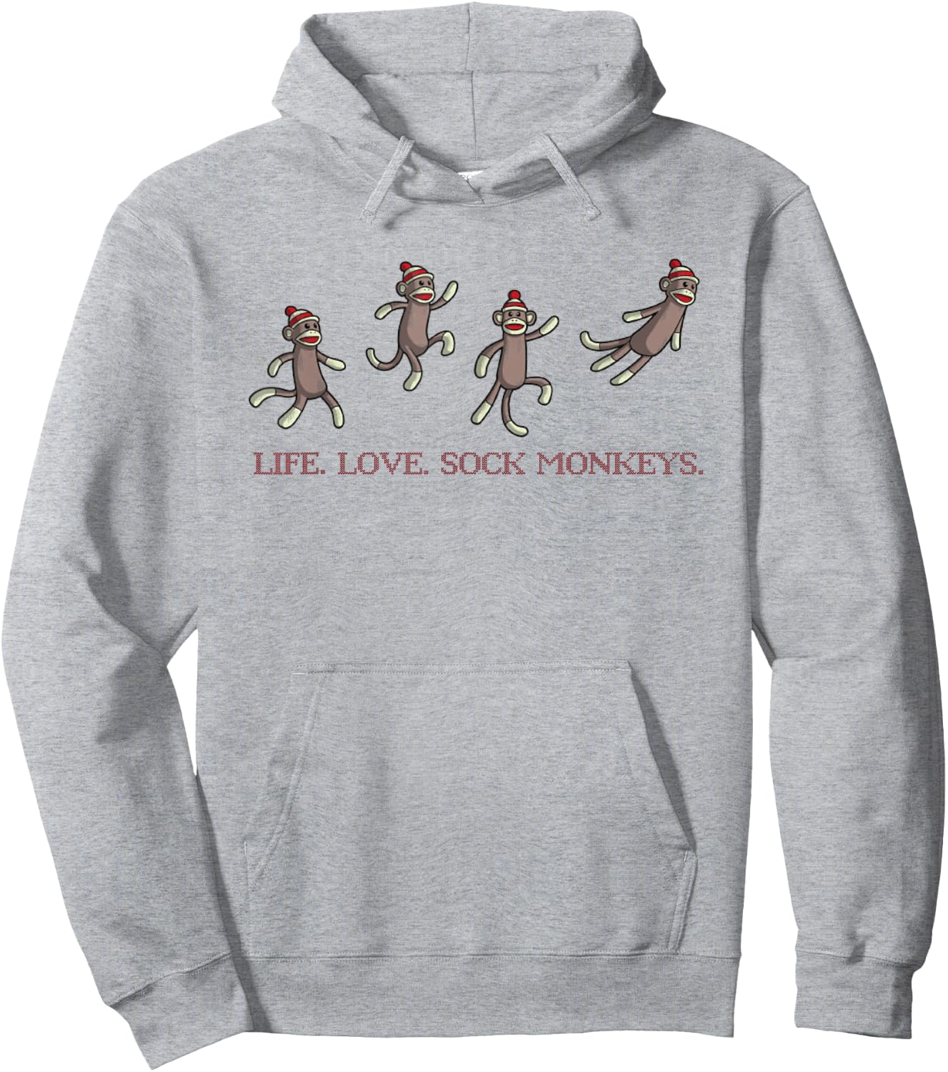 Life. Love. Sock Monkeys. Hoodie - Hoodie | Ash
