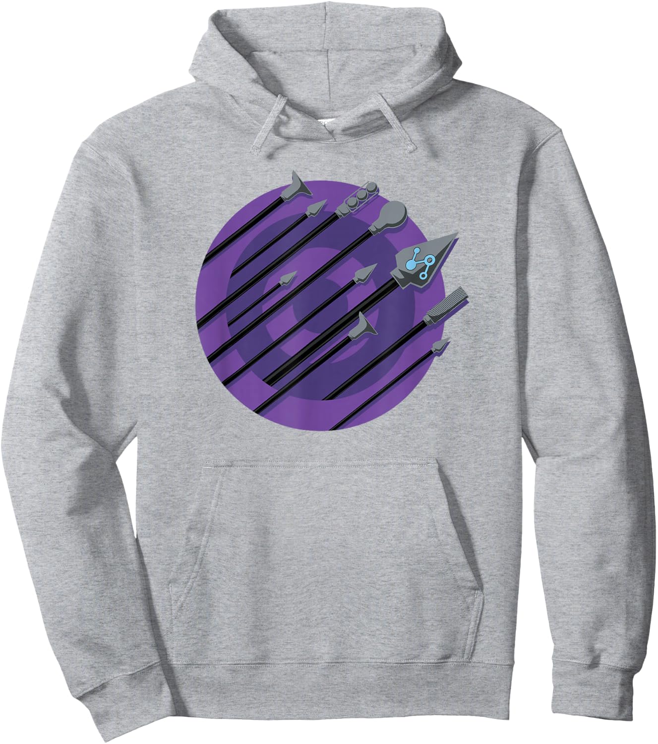 Marvel Hawkeye Arrow Lined Logo Hoodie - Hoodie | Ash