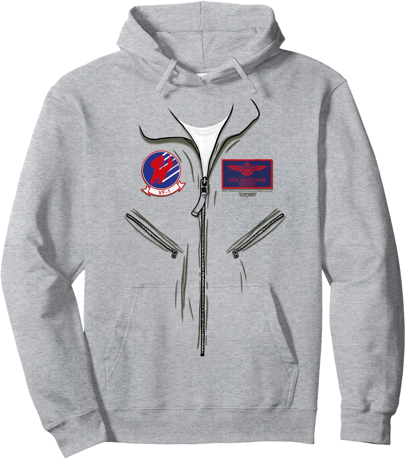 Top Gun Halloween Goose Pilot Costume Hoodie - Hoodie | Ash