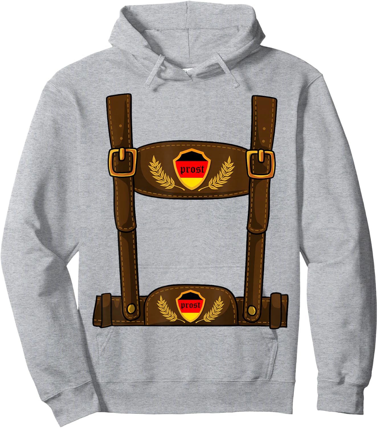 Oktoberfest Halloween Costume - Lederhosen Hoodie - Hoodie | Ash
