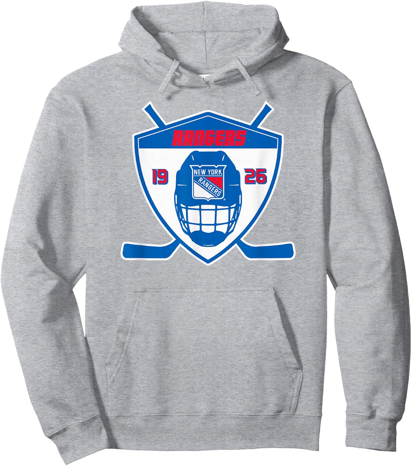 New York Rangers Shield Officially Licensed Hoodie - Hoodie | Ash