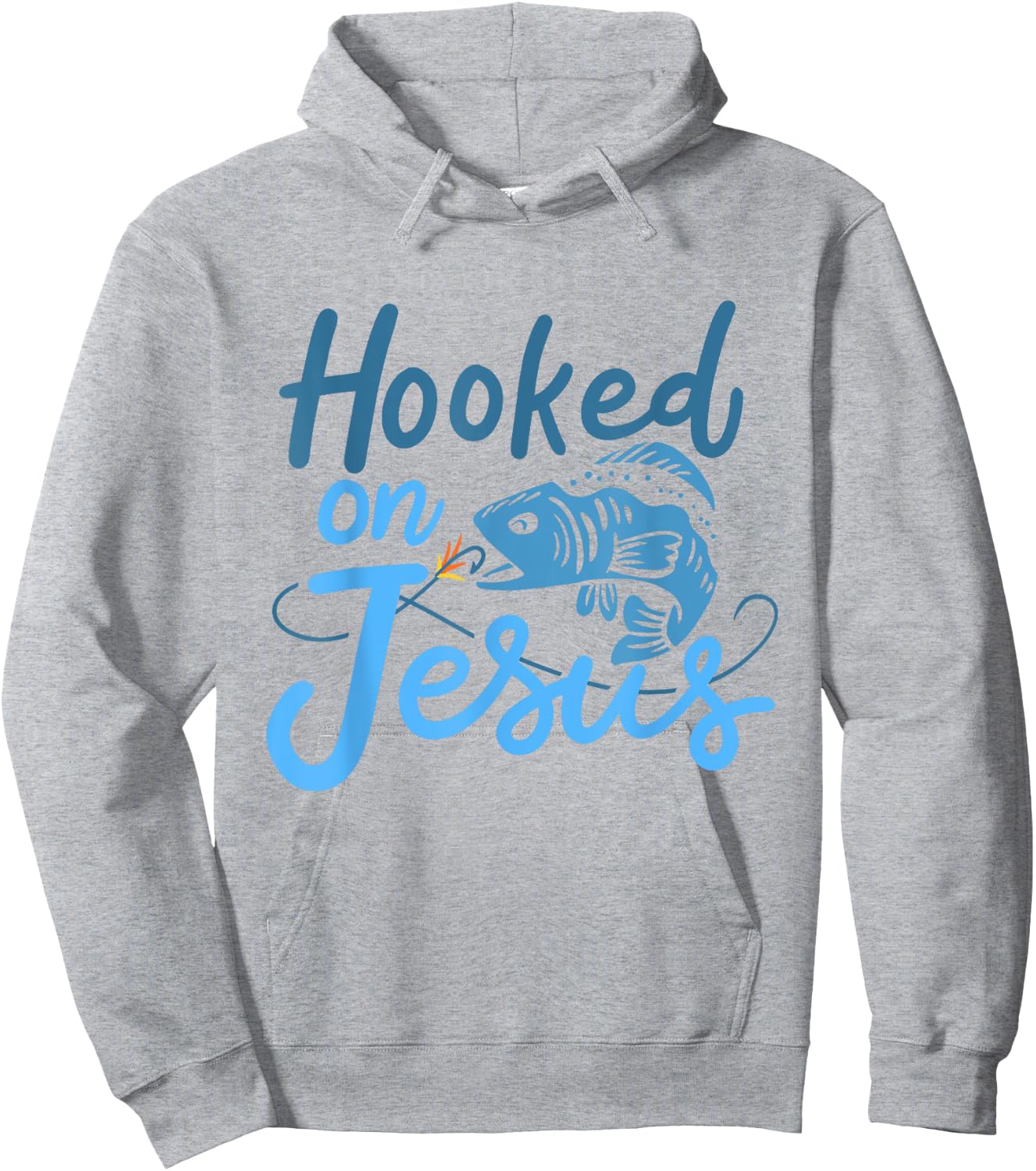 Hooked On Jesus Bass Fishing Hoodie - Hoodie | Ash