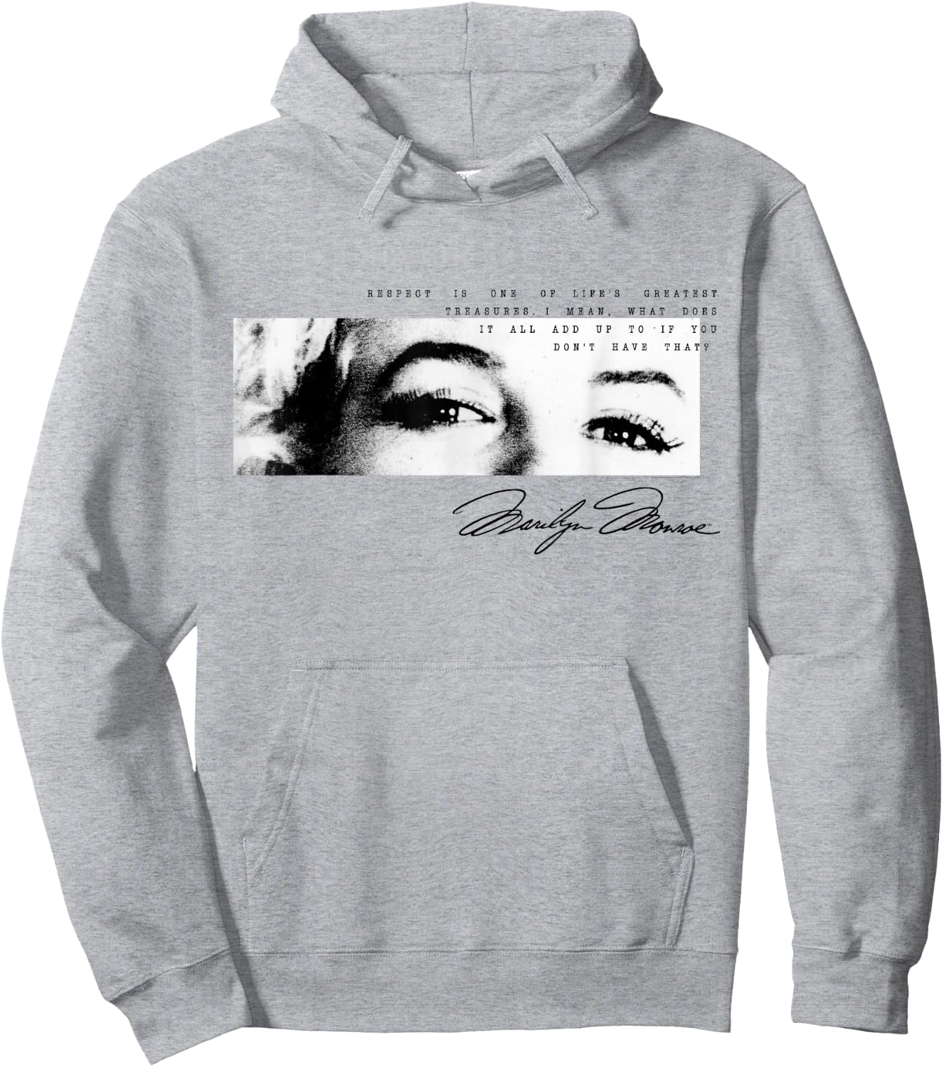 Marilyn Monroe Eyes and Respect Signature Small Hoodie - Hoodie | Ash