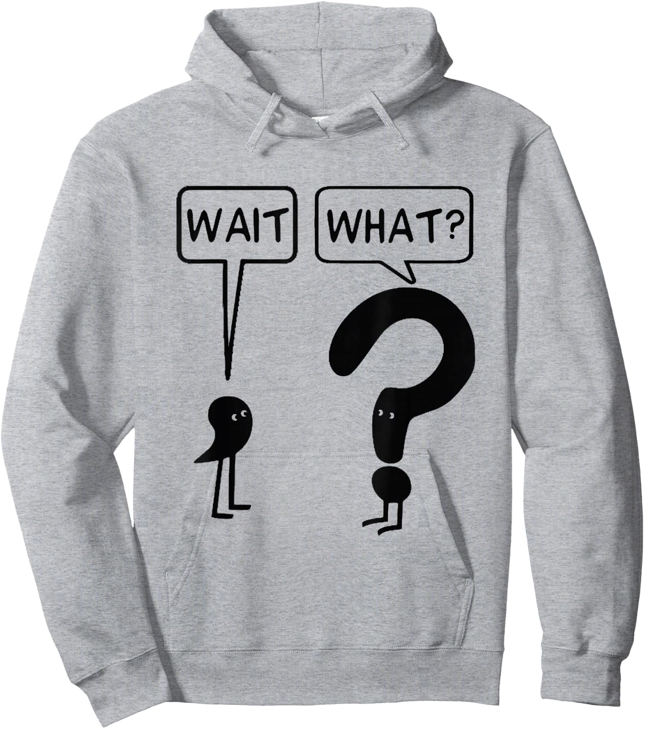 Wait What Funny Grammar Questioning Punctuation Hoodie - Hoodie | Ash