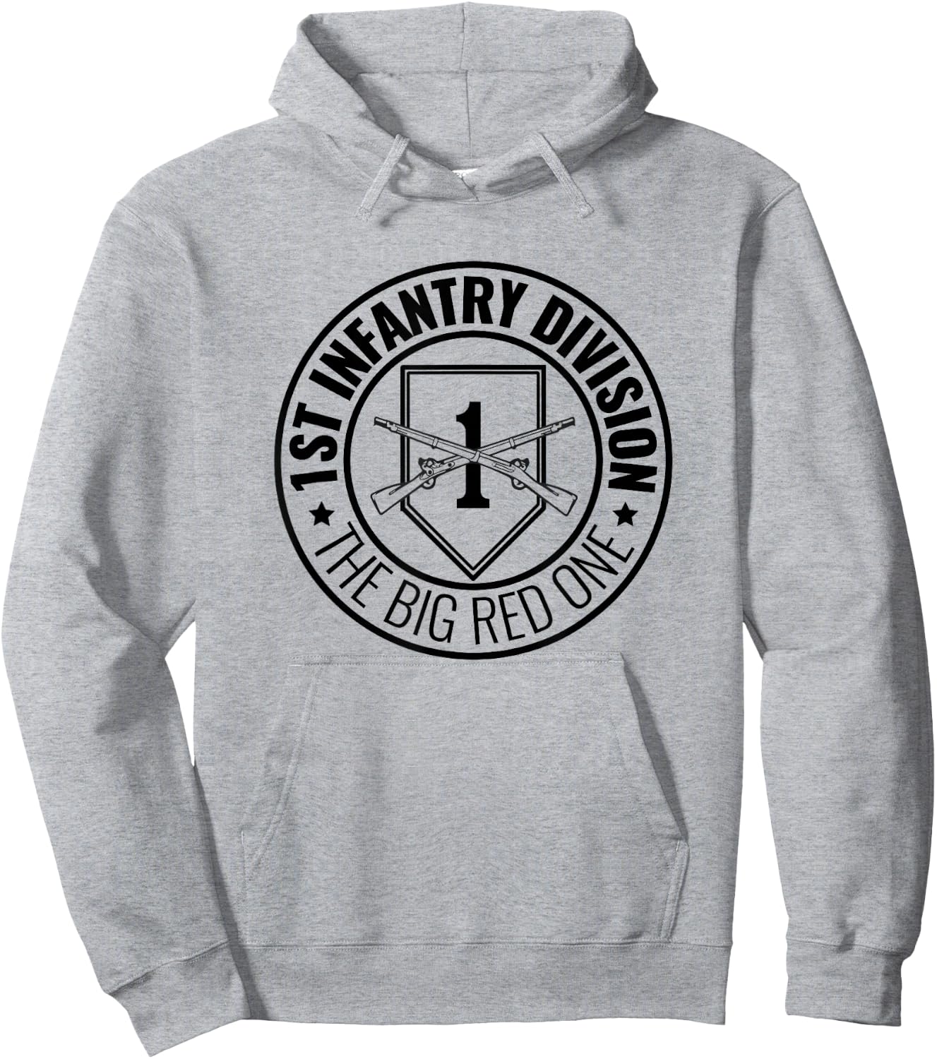 Big Red One 1st Infantry Division T Shirt 20556 Hoodie - Hoodie | Ash