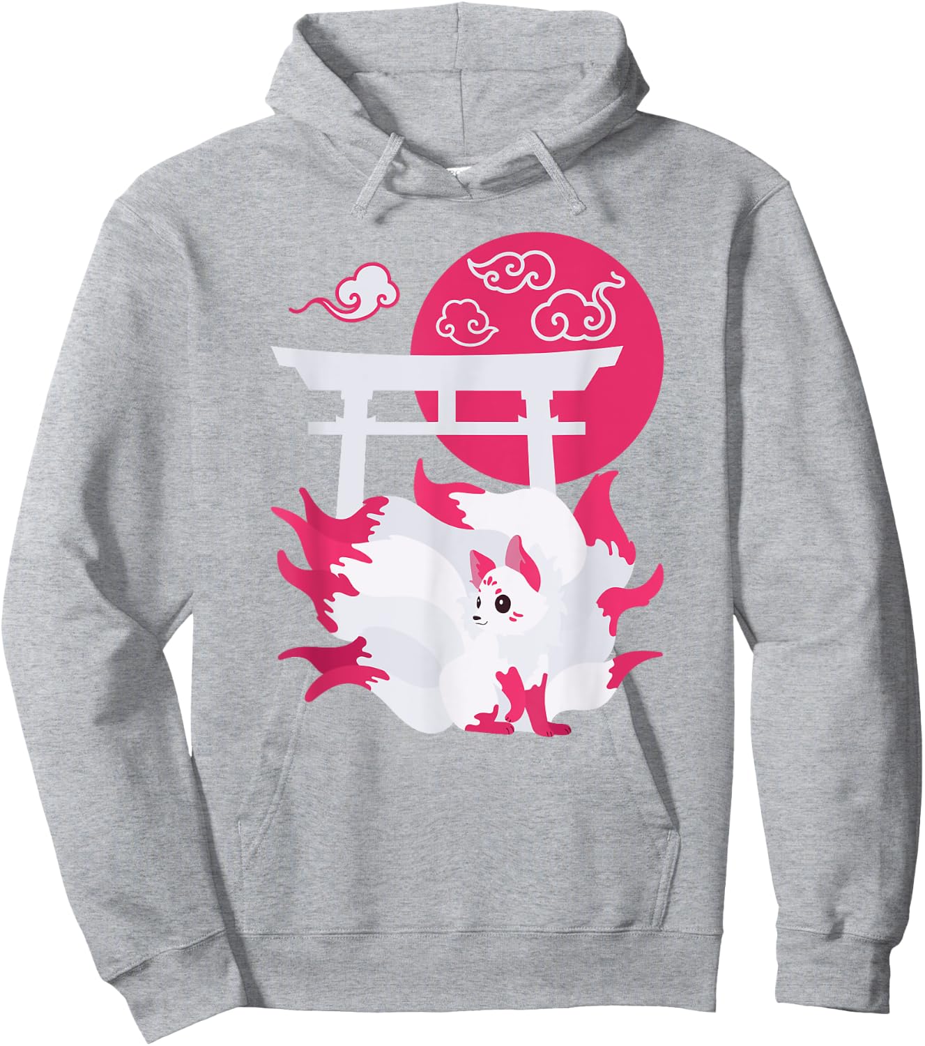 Nine-tailed Fox Kitsune Japanese Anime Hoodie - Hoodie | Ash