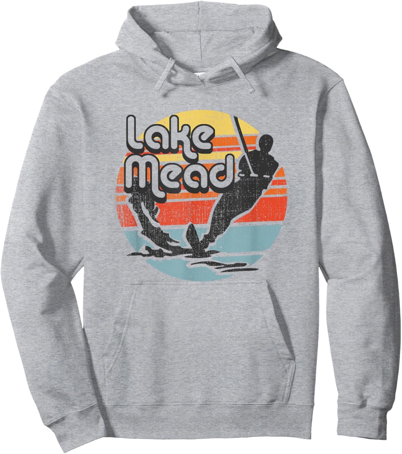 Lake Mead Nevada retro vintage waterskiing Hoodie - Hoodie | Ash