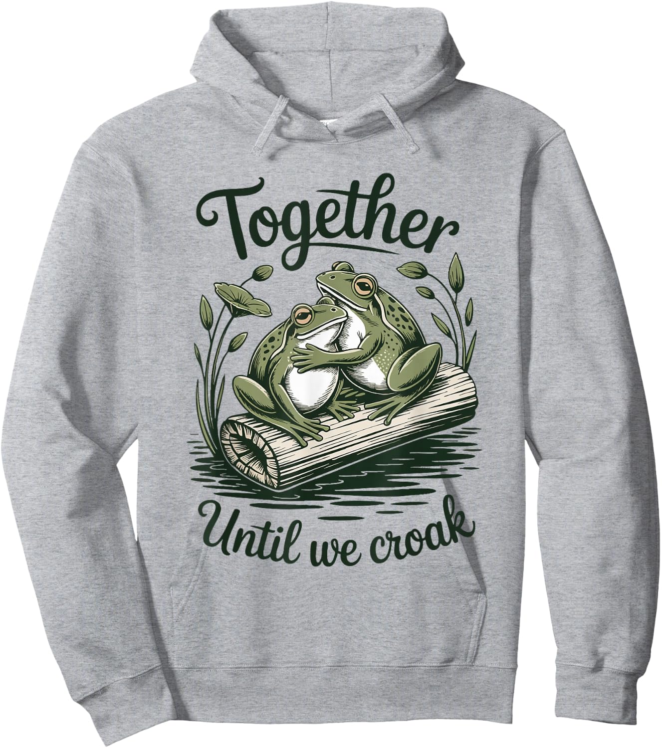 Funny Frog Bride & Groom Honeymoon Style Hoodie - Hoodie | Ash