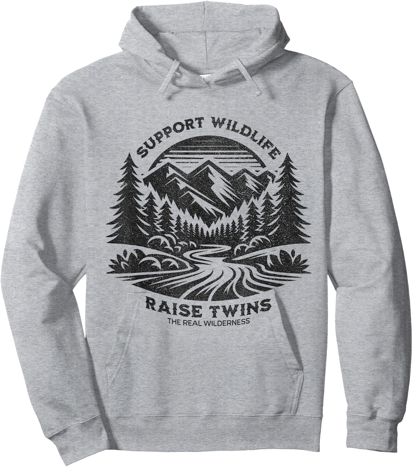 Twin Dad Support Wildlife Raise Twins Father Hoodie - Hoodie | Ash