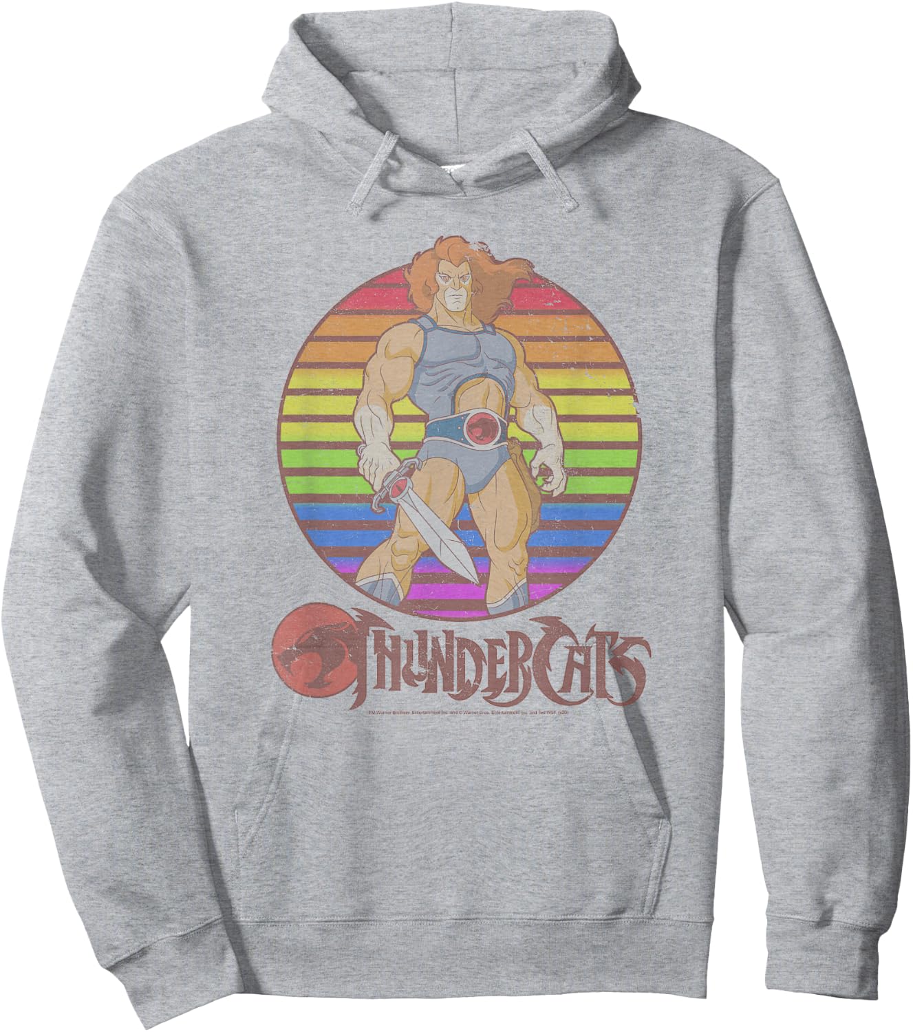 Thundercats Lion-O Rainbow Sunset Poster Hoodie - Hoodie | Ash