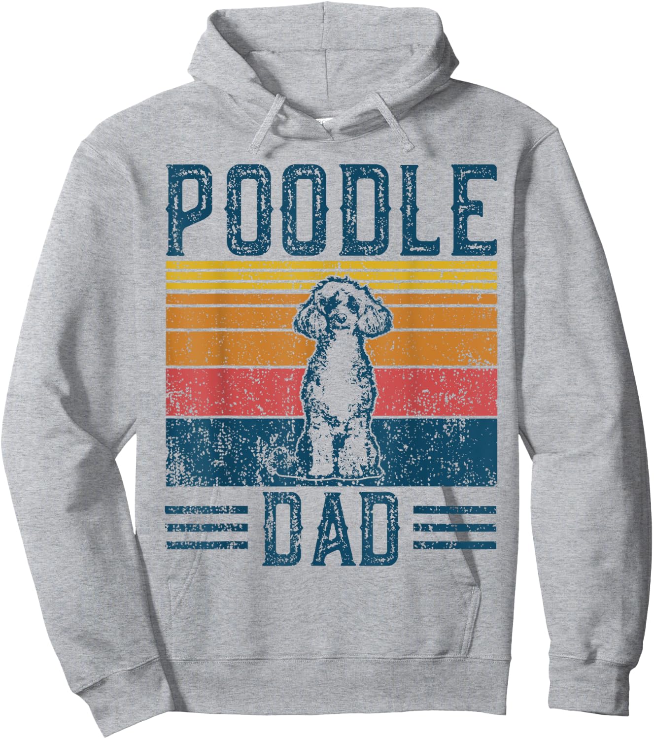 Dog Dad - Vintage Poodle Dad Hoodie - Hoodie | Ash