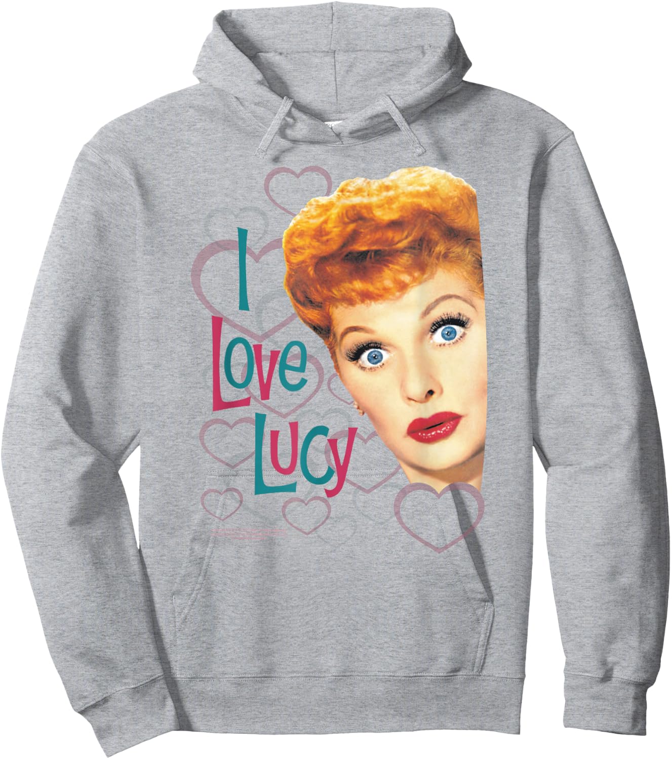 I Love Lucy Hollywood Open Hearts Hoodie - Hoodie | Ash