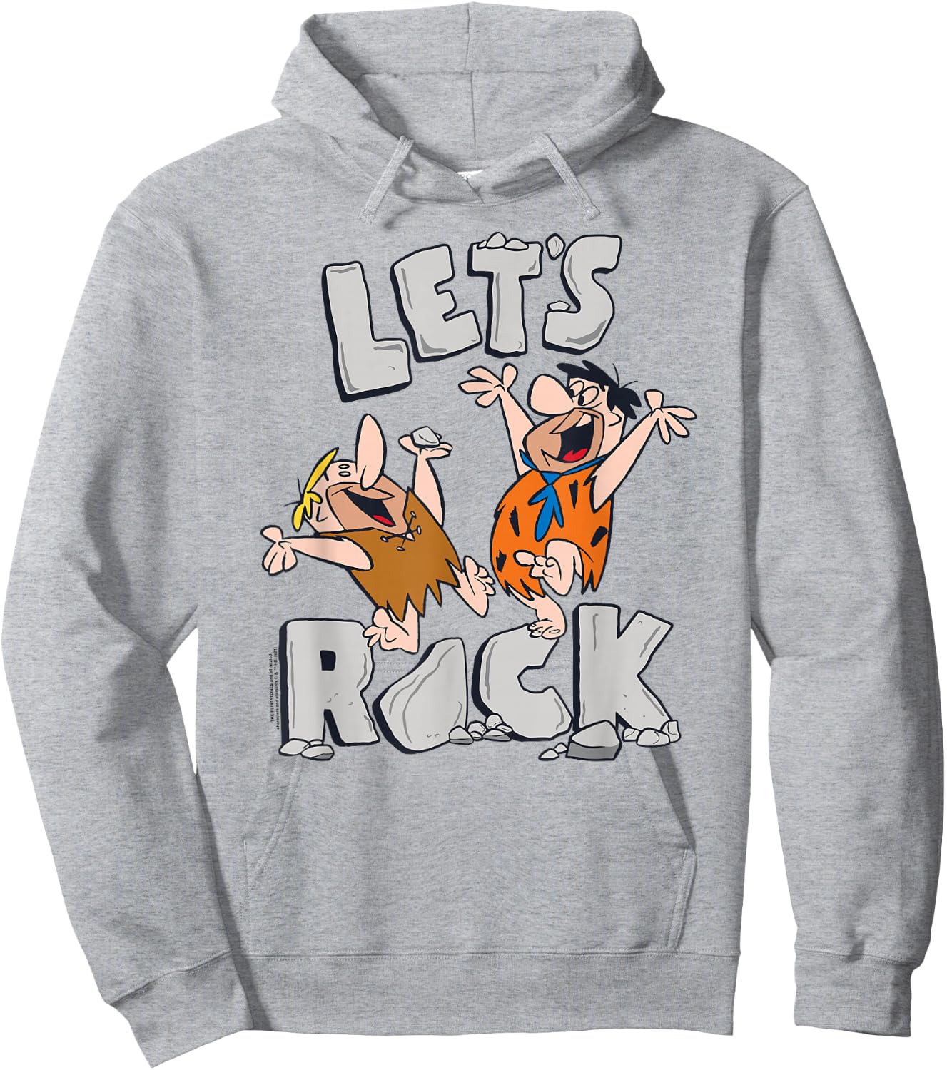 The Flintstones Fred Barney Let's Rock Hoodie - Hoodie | Ash
