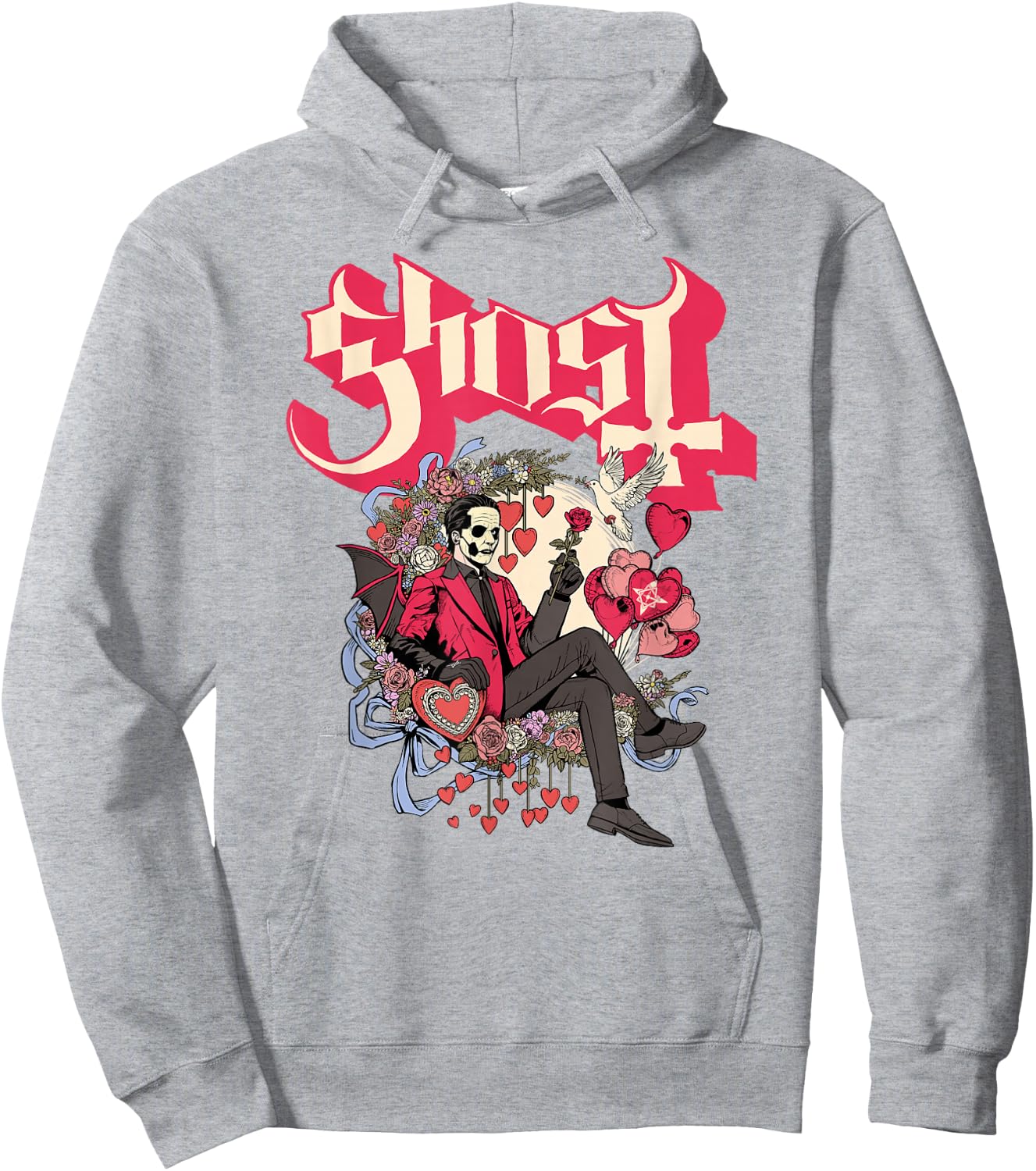 Ghost - Papa Cupid Valentine's Day Hoodie - Hoodie | Ash