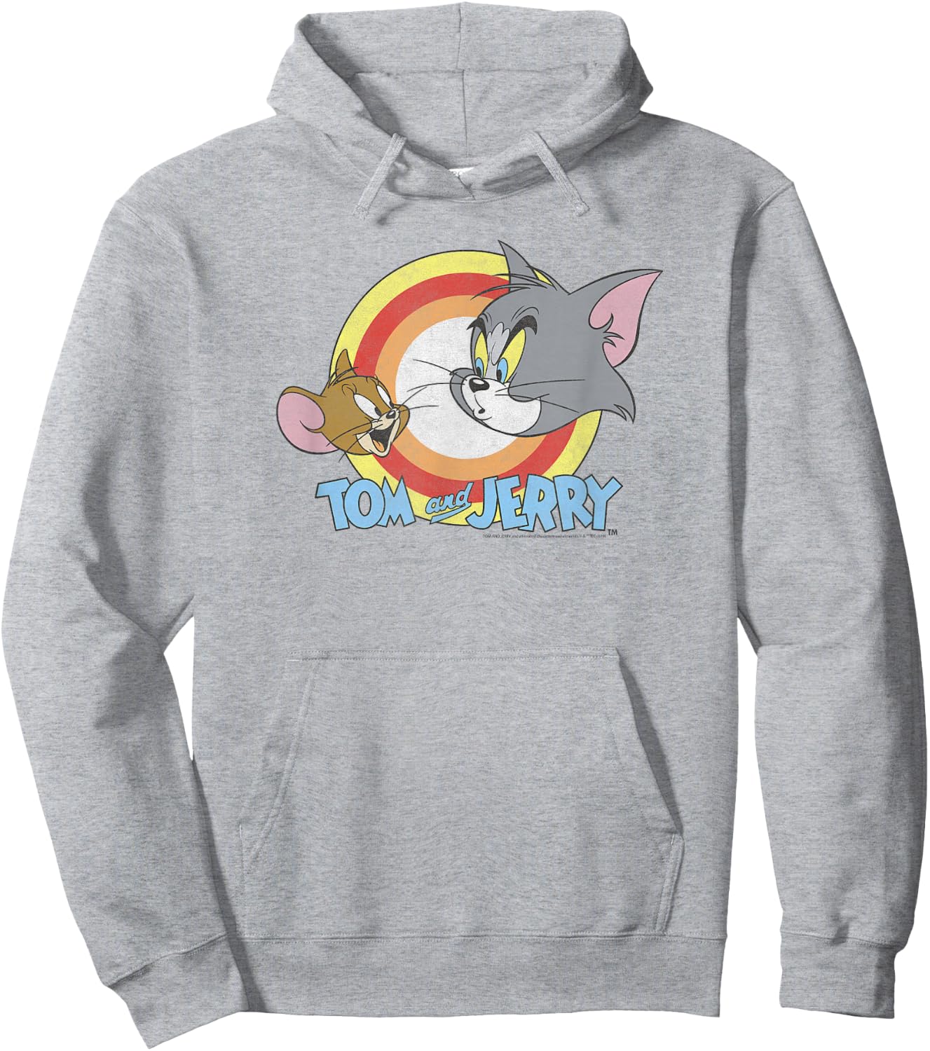 Tom and Jerry Happy and Mad Logo Hoodie - Hoodie | Ash