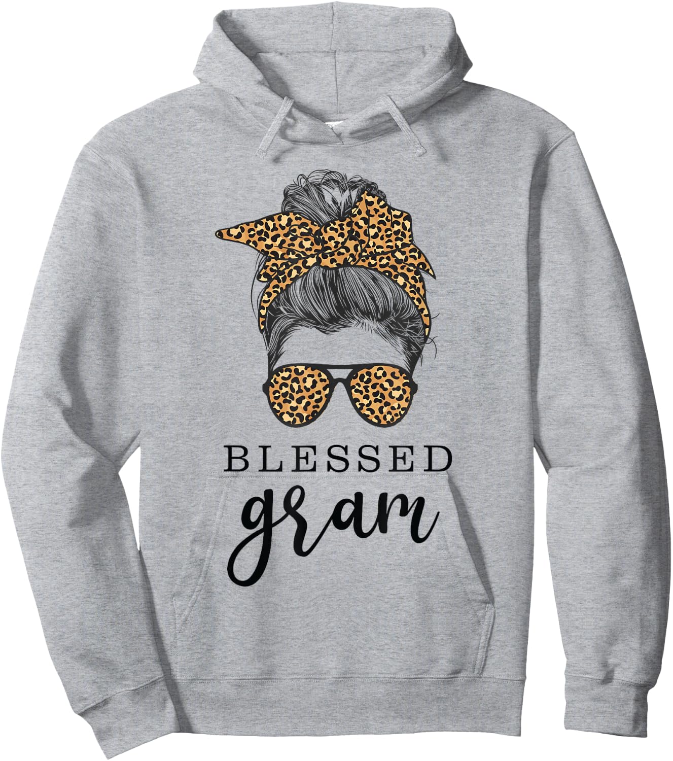 Blessed Gram Messy Bun Grandma Hoodie - Hoodie | Ash