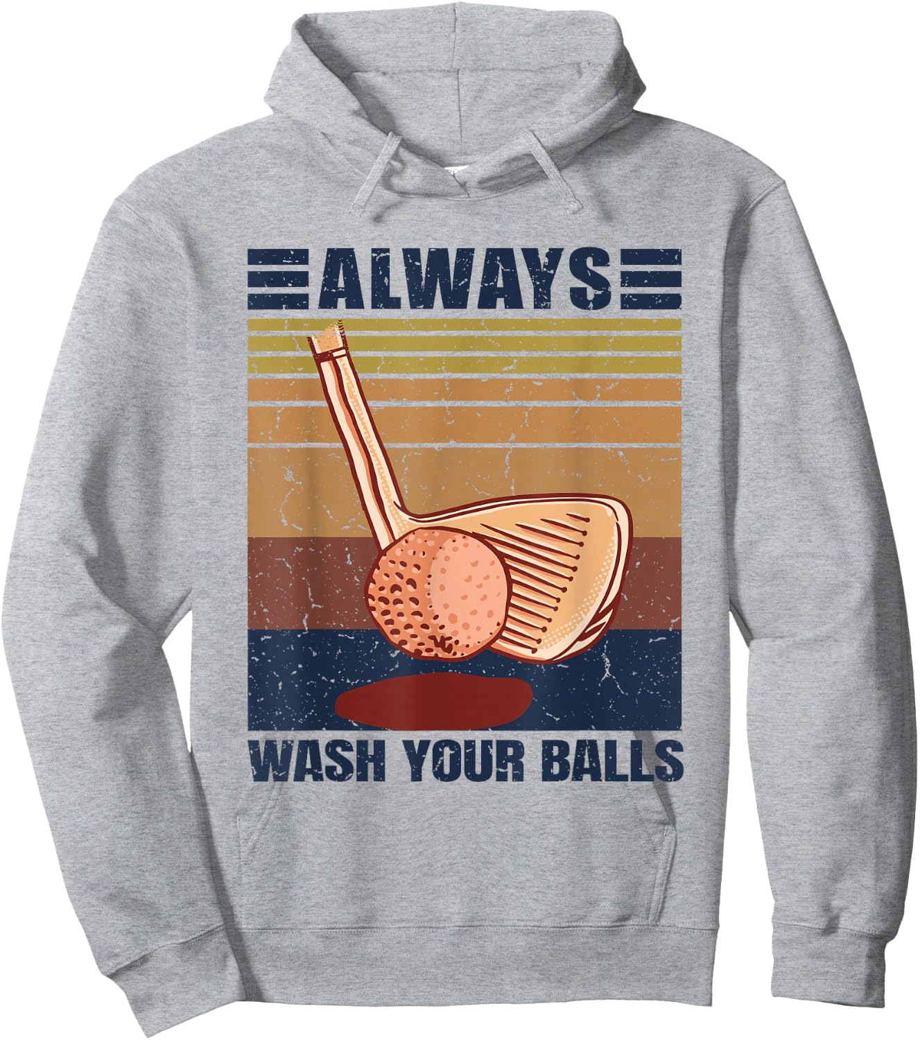 Adult Humor Retro Golf - Always Wash Your Balls Hoodie - Hoodie | Ash