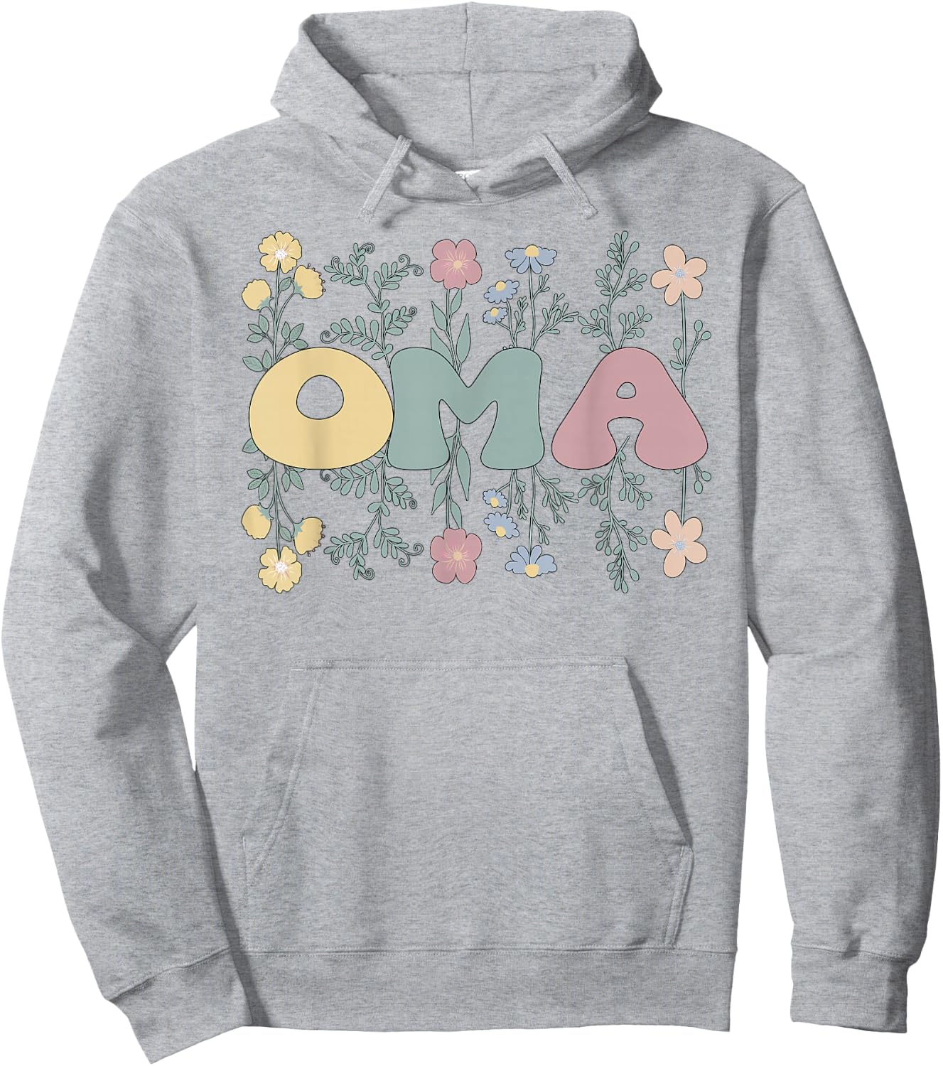 Groovy Oma Grandmother Flowers Oma Grandma Hoodie - Hoodie | Ash