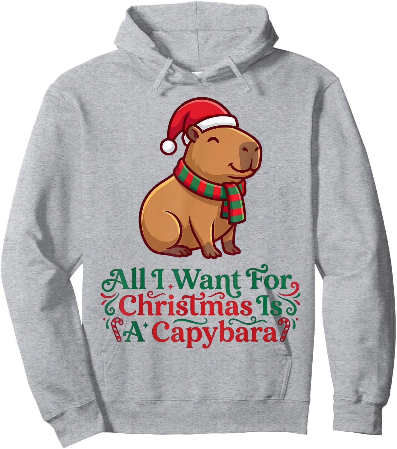 Christmas Capybara Ugly Sweater Hoodie - Hoodie | Ash