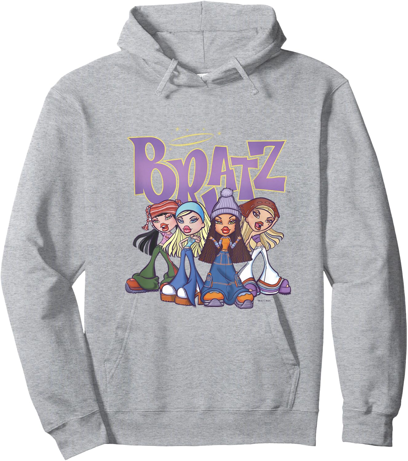 Bratz Classic Crew BFFs Vintage Group Shot Hoodie - Hoodie | Ash
