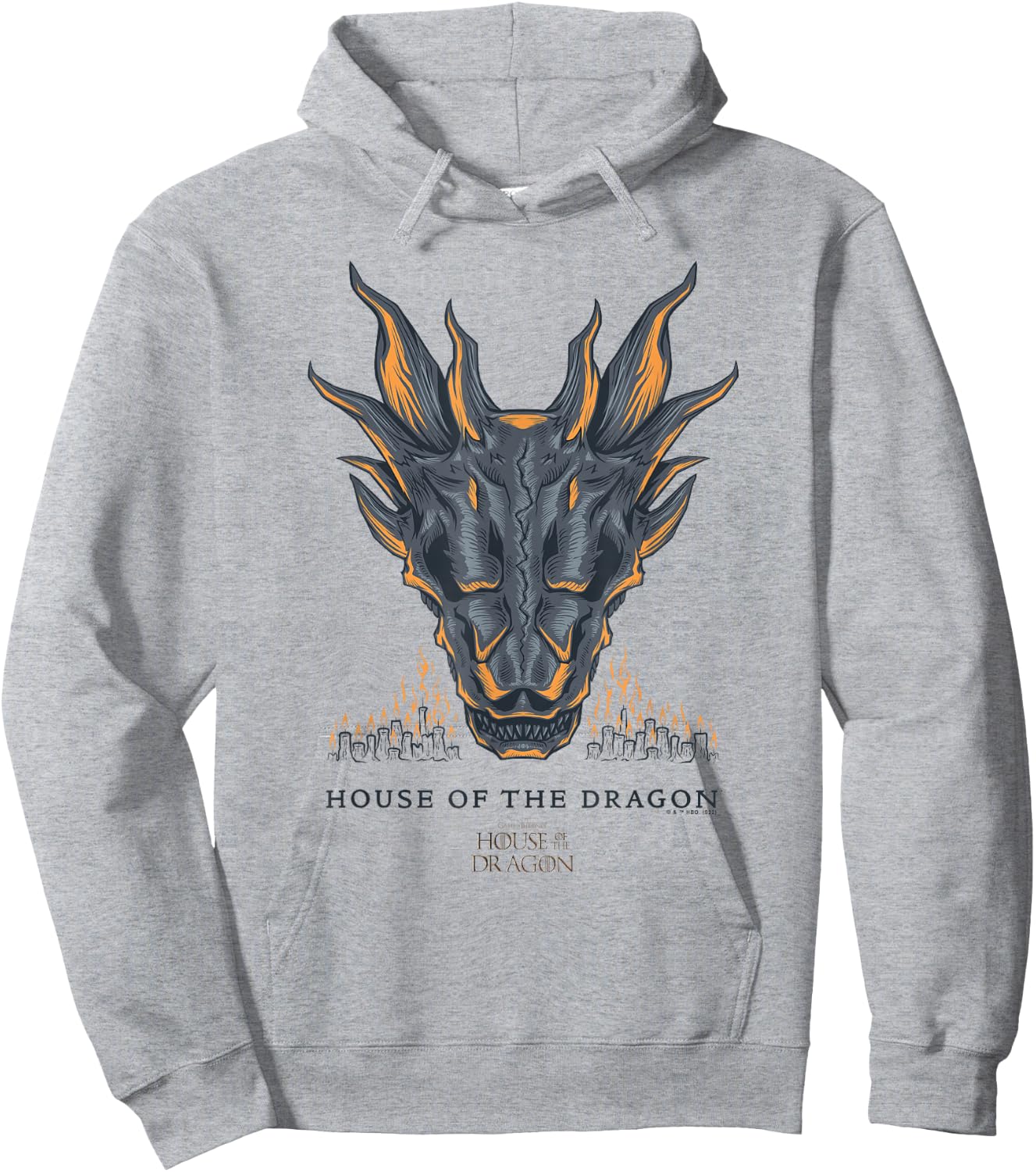 House of the Dragon Skull City Fire Hoodie - Hoodie | Ash