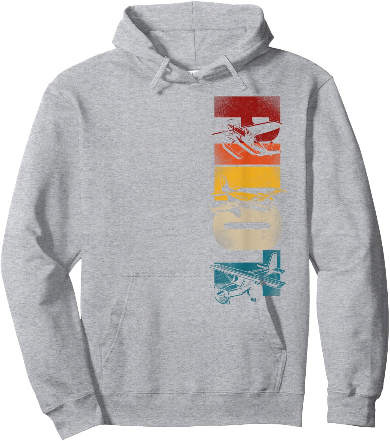 Airplane Pilot Vintage Retro Pilot Hoodie - Hoodie | Ash