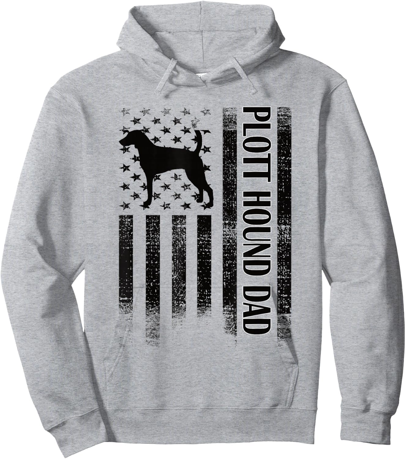 Plott Hound Dad US Flag Plott Hound Owner Hoodie - Hoodie | Ash